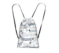 Longzehao Cute Dachshund Dog Print Drawstring Backpack,String Backpack Storage bag for Gym Traveling Sport Beach Swim