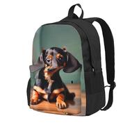 Longzehao Cute Dachshund Duggee Print Casual Backpack for Men and Women,Large Capacity Travel Work Computer Backpacks