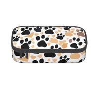 Longzehao Cute Dog Paw Prints Print Pencil Case Large Capacity Storage Pouch Holder Office Organizer box Makeup Bag