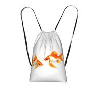 Longzehao Cute goldfish Print Drawstring Backpack,String Backpack Storage bag for Gym Traveling Sport Beach Swim