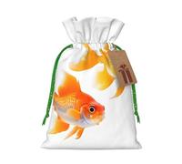 Longzehao Cute goldfishes Print Christmas Drawstring Gift Bags,Gift Wrapping Bag for Xmas Holiday Birthday Party