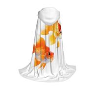 Longzehao Cute goldfishes Print Hooded Cape For youngsters with Halloween Christmas Cosplay Hooded Cloak Costume