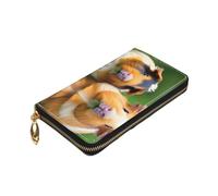 Longzehao Cute guinea pigs Print Premium Leather Zip Around Wallet for Men and Women Checkbook Cover RFID Blocking