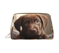 Longzehao Cute Labrador Dog 1 Print Leather Zipper Makeup Bag Cosmetic Pouch Travel Organizer Toiletry Bag Clutch, White, One Size, White, One size