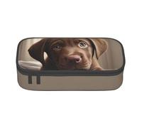 Longzehao cute Labrador Dog 1 Print Pencil Case Large Capacity Storage Pouch Holder Office Organizer box Makeup Bag