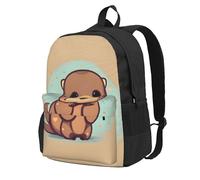 Longzehao cute otter Print Casual Backpack for Men and Women,Large Capacity Travel Work Computer Backpacks