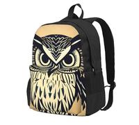 Longzehao Cute Owl Print Casual Backpack for Men and Women,Large Capacity Travel Work Computer Backpacks