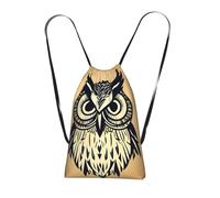 Longzehao Cute Owl Print Drawstring Backpack,String Backpack Storage bag for Gym Traveling Sport Beach Swim
