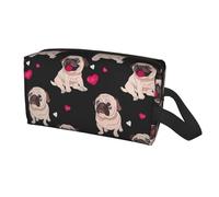 Longzehao Cute Pug Print Travel Storage Bag for men women,Portable Toiletry Bag Large Capacity Organizer