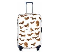 Longzehao Cute Squirrel Print Travel Luggage Cover,Elastic Suitcase Cover Protector Fit 18-32 Inch Luggage, White, L