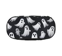 LONGZEHAO Cute White Ghost Halloween Pattern 1 Print Simple rectangle Pen bag Storage case for Office supplies,cosmetics,toiletries