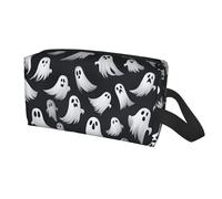 Longzehao Cute White Ghost Halloween Pattern 1 Print Travel Storage Bag for men women,Portable Toiletry Bag Large Capacity Organizer