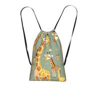 Longzehao Cute Wild Cartoon Giraffes Print Drawstring Backpack,String Backpack Storage bag for Gym Traveling Sport Beach Swim