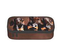 Longzehao Dachshund Weiner dog Print Pencil Case Large Capacity Storage Pouch Holder Office Organizer box Makeup Bag