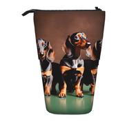 Longzehao Dachshund Weiner dog Print Telescopic Pencil Bag Pen Holder Pop Up Storage Case,Standing Portable pen Case