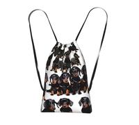 Longzehao Dachshund Weiner Pet Dog Print Drawstring Backpack,String Backpack Storage bag for Gym Traveling Sport Beach Swim
