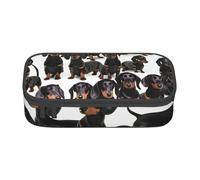 Longzehao Dachshund Weiner Pet Dog Print Pencil Case Large Capacity Storage Pouch Holder Office Organizer box Makeup Bag