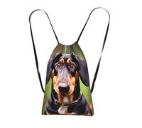 Longzehao Dachshund Weiner Pet Dogs Print Drawstring Backpack,String Backpack Storage bag for Gym Traveling Sport Beach Swim