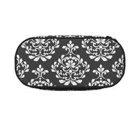 LONGZEHAO Damask Pattern Print Simple rectangle Pen bag Storage case for Office supplies,cosmetics,toiletries