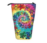 Longzehao Dancing thanksgiving bear Print Telescopic Pencil Bag Pen Holder Pop Up Storage Case,Standing Portable pen Case