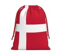 Longzehao Danish flag Print Drawstring Gift Bags For Christmas,Holiday Gift Wrapping Bag Assorted Sizes