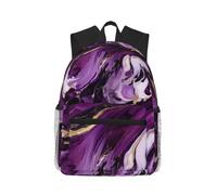 Longzehao Dark purple texture marble 1 Print Casual Fashions Backpack,Lightweight Sports Bookbag Travel Multip Rucksack
