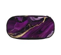LONGZEHAO Dark purple texture marble 1 Print Simple rectangle Pen bag Storage case for Office supplies,cosmetics,toiletries