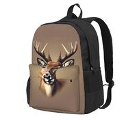 Longzehao Deer head printing Print Casual Backpack for Men and Women,Large Capacity Travel Work Computer Backpacks