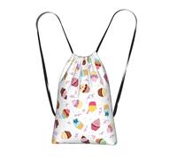 Longzehao Delicious Cupcakes Print Drawstring Backpack,String Backpack Storage bag for Gym Traveling Sport Beach Swim