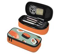 Longzehao Delicious sushi 1 Print Big Capacity Pencil Case Storage Organizer Makeup Bag Office Stationery Pouch