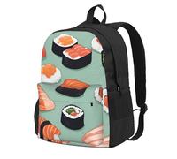 Longzehao Delicious sushi 1 Print Casual Backpack for Men and Women,Large Capacity Travel Work Computer Backpacks