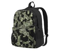 Longzehao Dollar Sign Money Print Casual Backpack for Men and Women,Large Capacity Travel Work Computer Backpacks