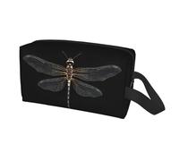 Longzehao Dragonfly Black Print Travel Storage Bag for men women,Portable Toiletry Bag Large Capacity Organizer