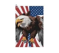 Longzehao Eagle with USA Flag Print Microfiber Print Golf Towel with Carabiner Clip,The Convenient Golf Cleaning Towel