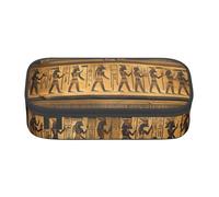 Longzehao Egypt Hieroglyphics Print Pencil Case Large Capacity Storage Pouch Holder Office Organizer box Makeup Bag