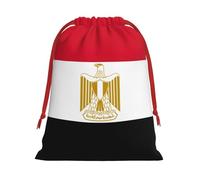 Longzehao Egyptian flag Print Drawstring Gift Bags For Christmas,Holiday Gift Wrapping Bag Assorted Sizes
