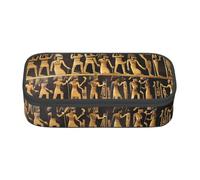 Longzehao Egypts Hieroglyphics Print Pencil Case Large Capacity Storage Pouch Holder Office Organizer box Makeup Bag