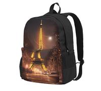 Longzehao Eiffel Tower Print Casual Backpack for Men and Women,Large Capacity Travel Work Computer Backpacks