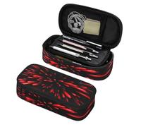 Longzehao Explosion Burst Red and Black Print Big Capacity Pencil Case Storage Organizer Makeup Bag Office Stationery Pouch