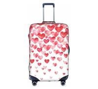 Longzehao Falling Red Hearts Print Travel Luggage Cover,Elastic Suitcase Cover Protector Fit 18-32 Inch Luggage, White, XL