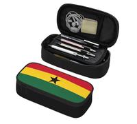 Longzehao Flag of Ghana Print Big Capacity Pencil Case Storage Organizer Makeup Bag Office Stationery Pouch