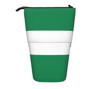 Longzehao Flag of Nigeria Print Telescopic Pencil Bag Pen Holder Pop Up Storage Case,Standing Portable pen Case, Black, One Size