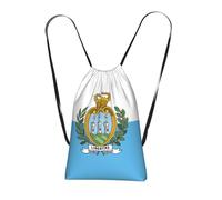 Longzehao Flag of San Marino Print Drawstring Backpack,String Backpack Storage bag for Gym Traveling Sport Beach Swim