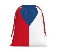 Longzehao Flag of the Czech Republic Print Drawstring Gift Bags For Christmas,Holiday Gift Wrapping Bag Assorted Sizes