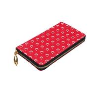 Longzehao Flag of Turkey Print Premium Leather Zip Around Wallet for Men and Women Checkbook Cover RFID Blocking