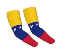 LONGZEHAO Flag of Venezuela Print Sun Protection Cooling arm sleeves for Men Women,Cover Arms Sleeves for sports., Black, One size
