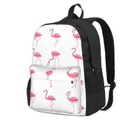 Longzehao Flamingos on white Print Casual Backpack for Men and Women,Large Capacity Travel Work Computer Backpacks