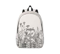 Longzehao Floral Herbs Botanical Engraving Print Canvas Fashion Backpack,Casual Light Sport Rucksack Travel Multipurpose Bag, Black, S, Maya Bay Short Sleeve Classic Fit Shirt