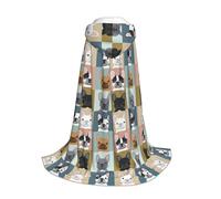 Longzehao french bulldog Print Hooded Cape For youngsters with Halloween Christmas Cosplay Hooded Cloak Costume