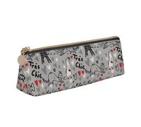 Longzehao French Fashion Model Ferrets Print Simple triangular Pen case Storage bag for Office supplies, cosmetics, toiletries, White, One Size, Art Deco